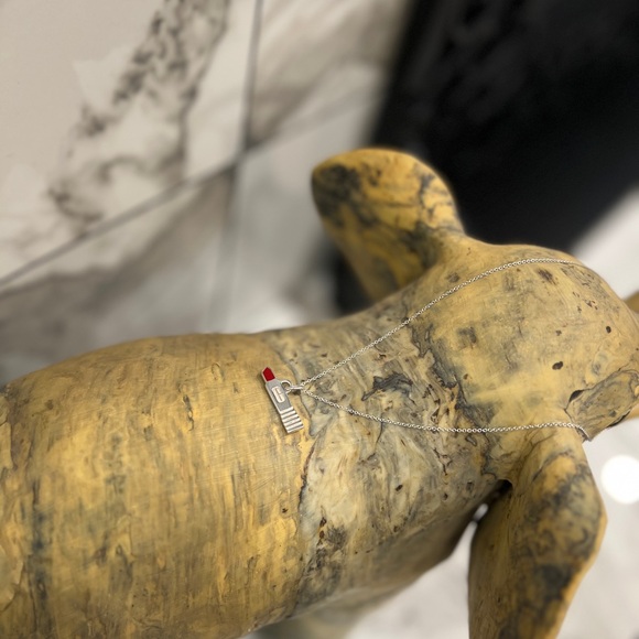 Sterling silver Tiffany & Co. Clinique lipstick pendant plus the 18 “ chain . - Picture 3 of 10